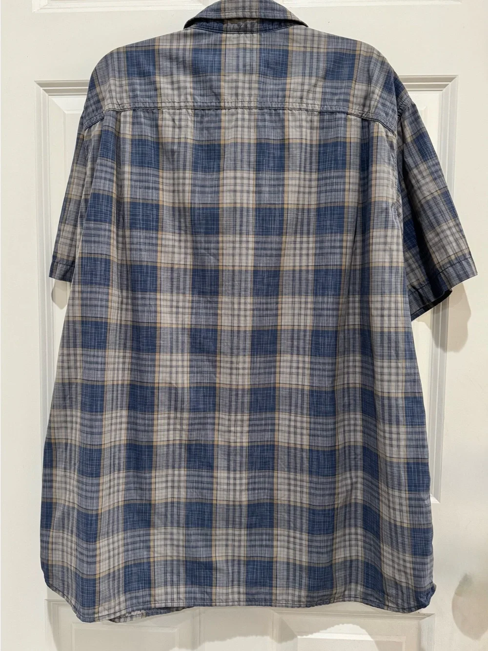 North Face Men’s Short Sleeve Button Up Shirt Sz XXL / TG Blue Plaid